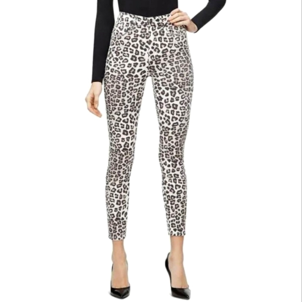 Good American Good Waist Crop Leopard-Print Jeans 6/28